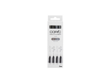 COPIC Feutre fin MULTILINER, set de 4, gris