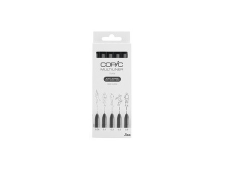 COPIC Feutre fin MULTILINER, set de 5, noir