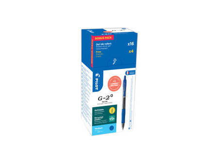 PILOT Stylo roller à encre gel G-2 PLUS 07, VALUE PACK, noir