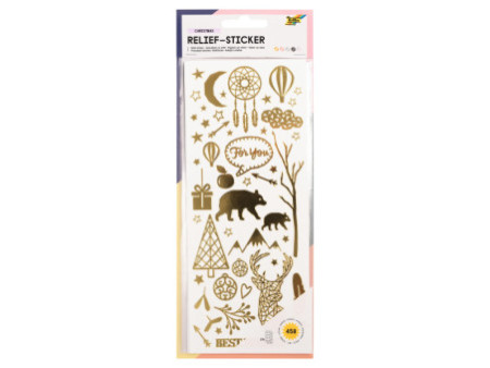 folia Sticker en relief NOEL, format feuille: 100 x 240 mm