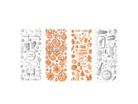folia Sticker en relief NOEL, format feuille: 100 x 240 mm
