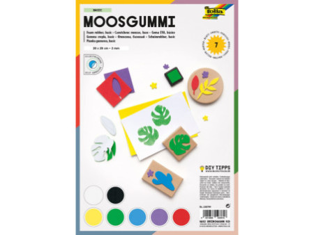 folia Gommette en mousse BASIC, autocollant, 7 feuilles