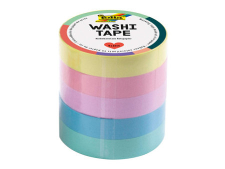 folia Ruban adhésif décoratif Washi-Tape UNIPASTEL, kit de 5