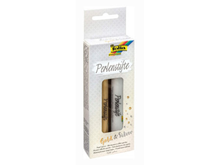 folia Marqueur effet perles 'Or&Argent', 30 ml, kit de 2