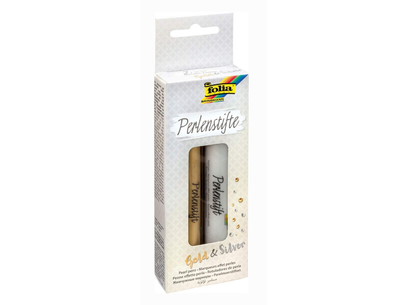 folia Marqueur effet perles 'Or&Argent', 30 ml, kit de 2