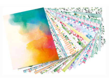 folia Bloc de papier à motifs 'Aquarelle', 240 x 340 mm