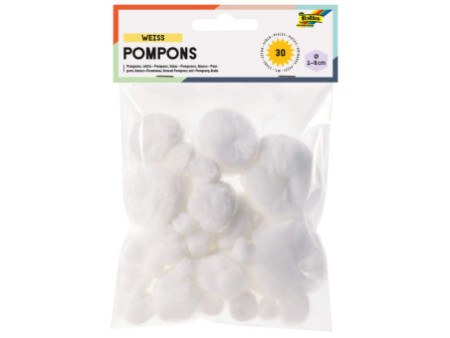 folia Pompons, 30 pièces, blanc