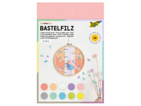 folia Feutrine de bricolage, 200 x 300 mm, 150 g/m2, pastel