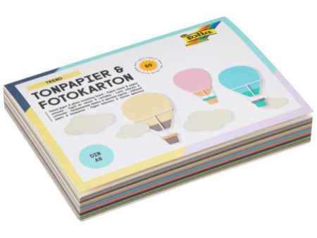 folia Bloc papier de couleur/carton bricolage TREND, A6
