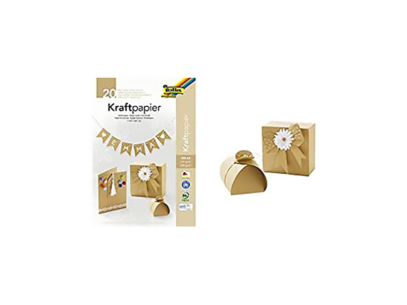 folia Bloc de papier kraft, A4, 20 feuilles, assorti
