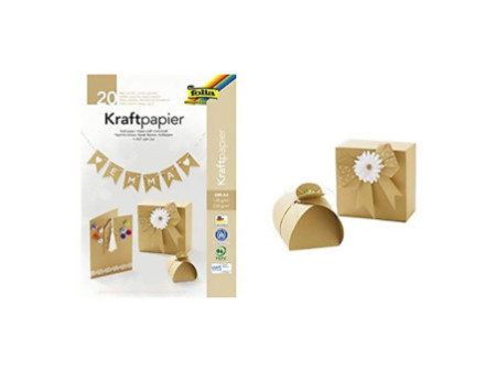 folia Bloc de papier kraft, A4, 20 feuilles, assorti