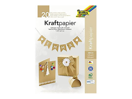 folia Bloc de papier kraft, A4, 20 feuilles, assorti