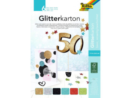 folia Bloc de carton à paillettes 'Basic', 170 x 245 mm