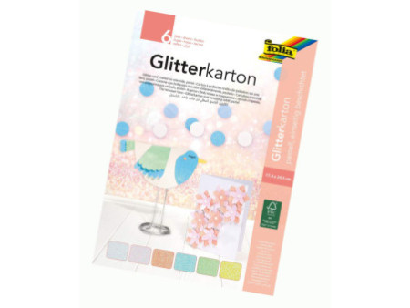 folia Bloc de carton à paillettes 'Pastel', 170 x 245 mm