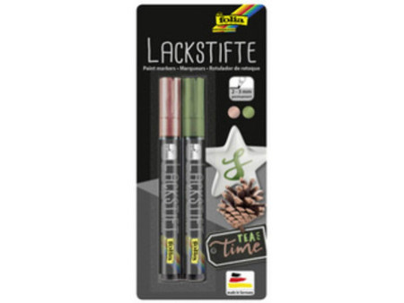 folia Marqueur vernis, largeur de tracé: 1 mm, rose & vert