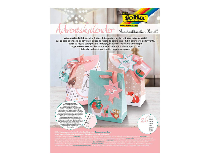 folia Calendier de l'Avent 'Boîte cadeau pastel', 26 pièces
