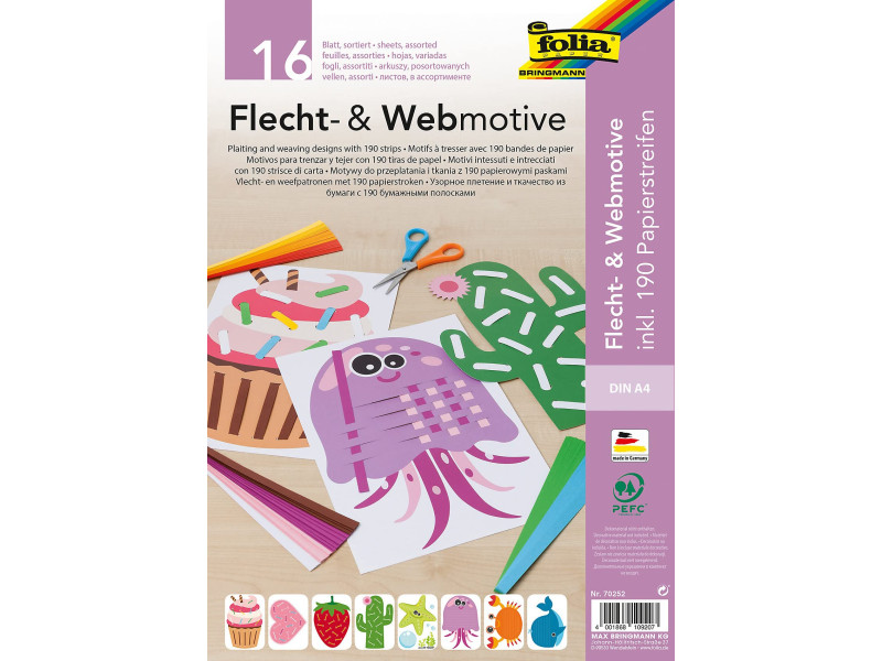 folia Kit de motifs à tresser, A4, 16 feuilles