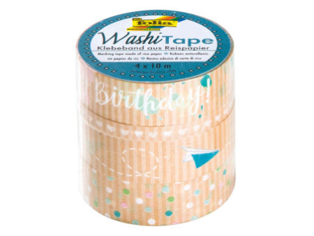 folia Ruban adhésif déco WashiTape Papier kraft I, kit de 4