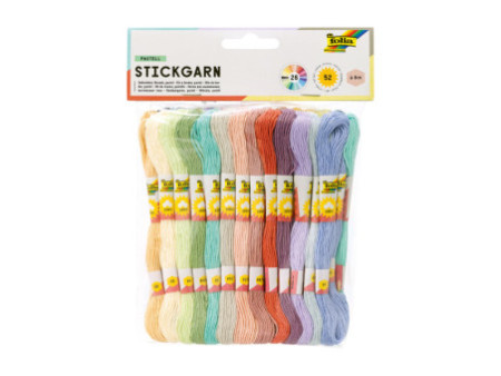 folia Fil à broder 'Pastell', 52 échevettes de 8 m, assorti