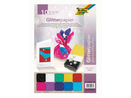 folia Papier pailleté, 70 g/m2, 230 x 330 mm, assorti