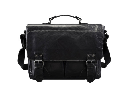 PRIDE&SOUL Sac à bandoulière 'Business Sac XL', cuir, noir