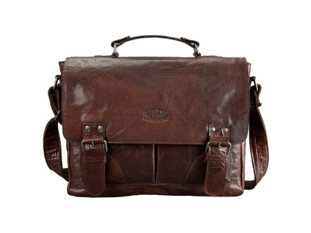 PRIDE&SOUL Sac à bandoulière 'Business Sac L', cuir, marron