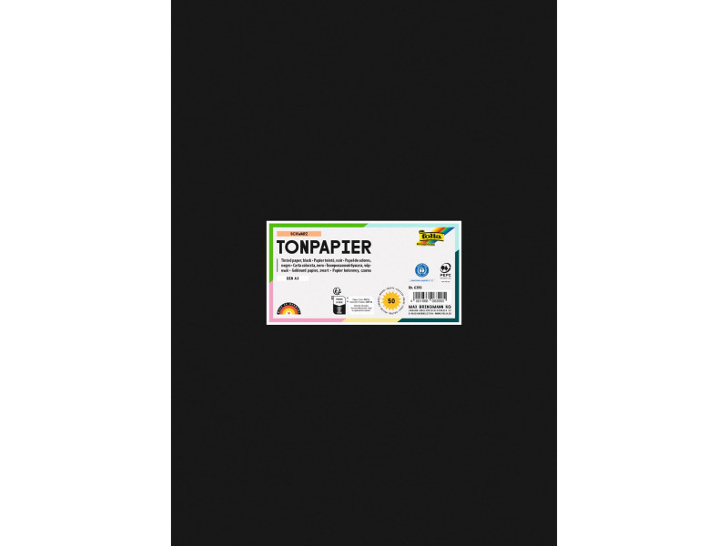 folia Papier de couleur, A3, 130 g/m2, noir