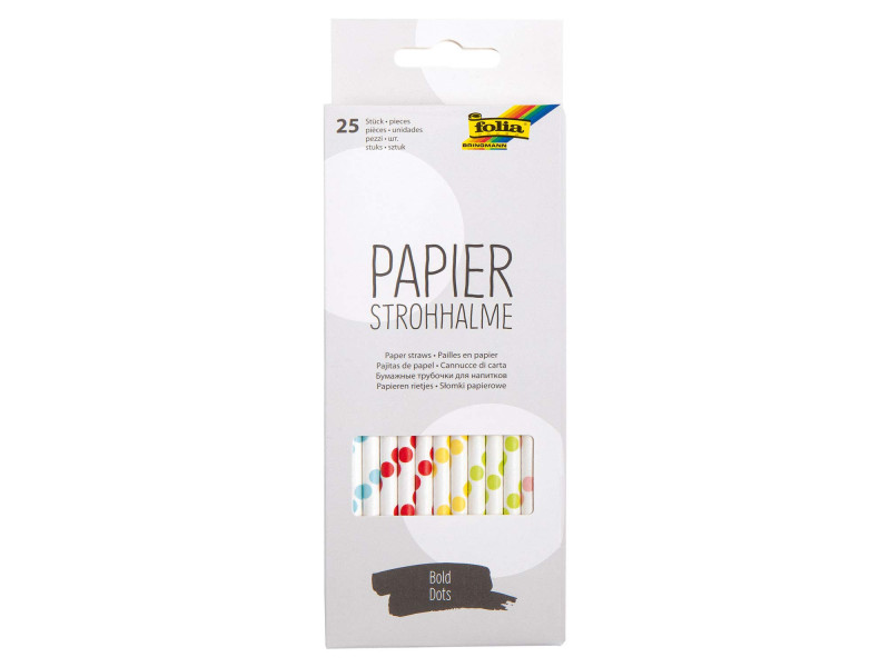 folia Paille en papier 'BOLD DOTS', longueur : 200 mm