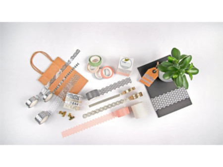 folia Bordure décorative décor Washi 'FLEURS', blanc