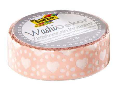 folia Bordure décorative décor Washi 'PETITS COEURS', rose