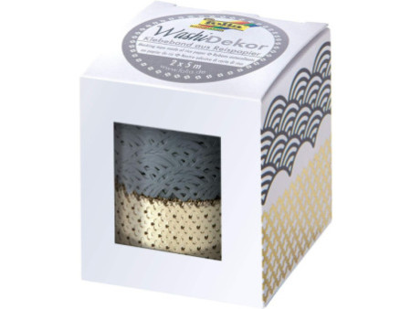 folia Bordure décorative décor Washi, set de 2, gris / or