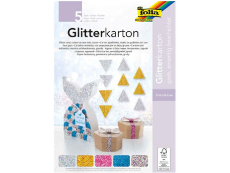 folia Carton à paillettes 'GROS', 174 x 245 mm, 300 g/m2
