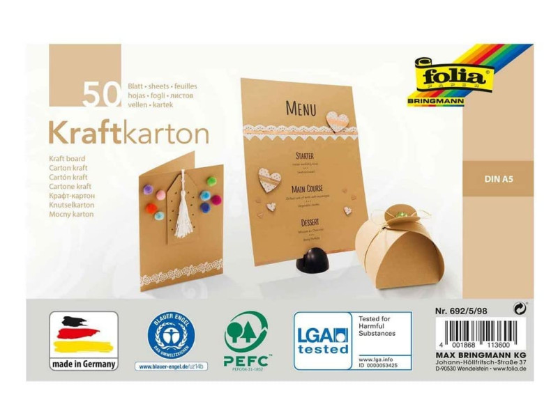 folia Papier kraft, 230 g/m2, A5, 50 feuilles