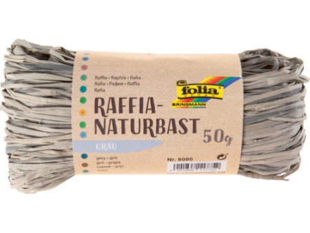 folia Raphia naturel, 50 g, gris