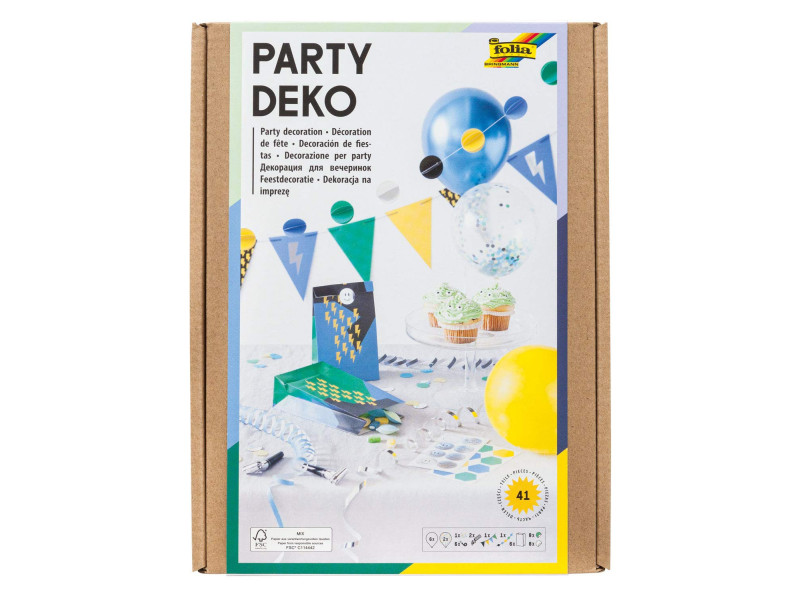 folia Box déco pour fête 'Boys', 41 pièces