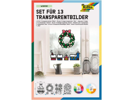 folia Kit de décoration pour fenêtre 'Hiver', 250 x 350 mm