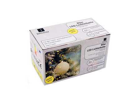 Jamasia Guirlande lumineuse LED, 80 ampoules, IP 44, vert