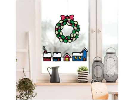 folia Kit de décoration pour fenêtre 'Hiver', 250 x 350 mm