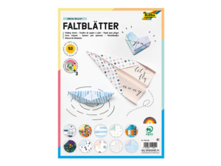 folia Feuille de papier à plier avec motif, A4, 50 feuilles