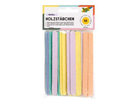 folia Bâtonnets en bois 'Pastel', longueur : 114 mm, pastel