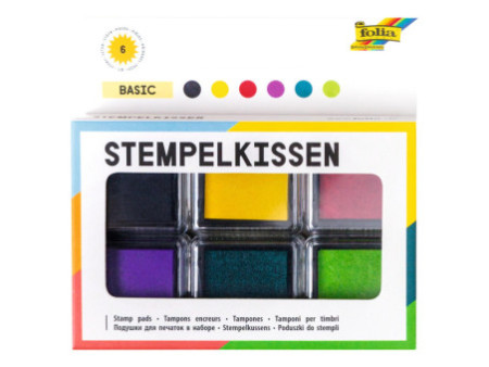 folia Tampon encreur set 'Basic', 6 couleurs assorties