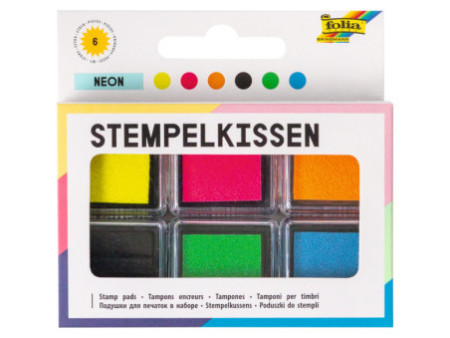 folia Tampon encreur set 'Fluo', 6 couleurs assorties