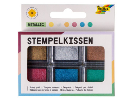 folia Tampon encreur set 'Metallic', 6 couleurs assorties