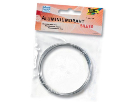 folia Fil de bricolage en aluminium, 1 mm x 5 m, argent