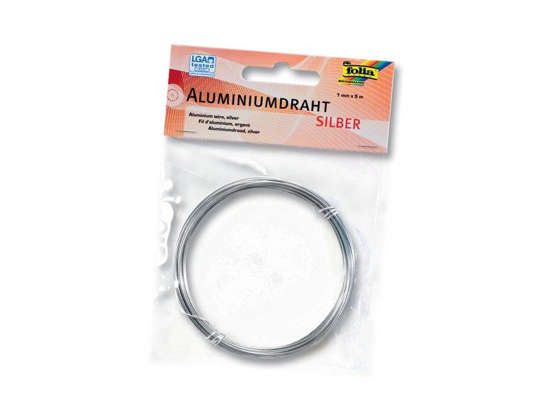 folia Fil de bricolage en aluminium, 1 mm x 5 m, argent