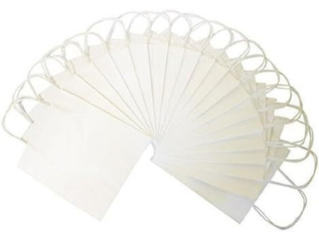 folia Sac en papier kraft, 125 x 50 x 150 mm, blanc