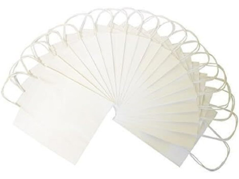 folia Sac en papier kraft, 125 x 50 x 150 mm, blanc