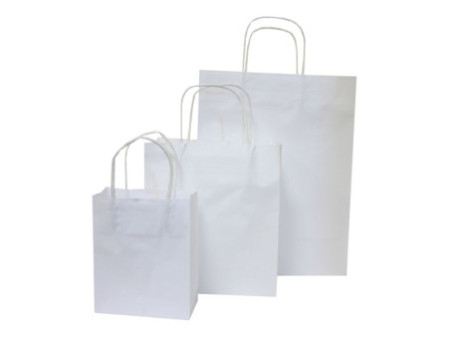 folia Sac en papier kraft, 125 x 50 x 150 mm, blanc