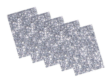 folia Caoutchouc mousse pailletté, 200 x 290 mm, argent