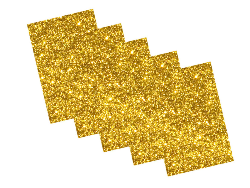folia Caoutchouc mousse pailletté, 200 x 290 mm, or
